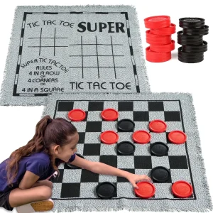 Giant Checkers and Tic Tac Toe Game.